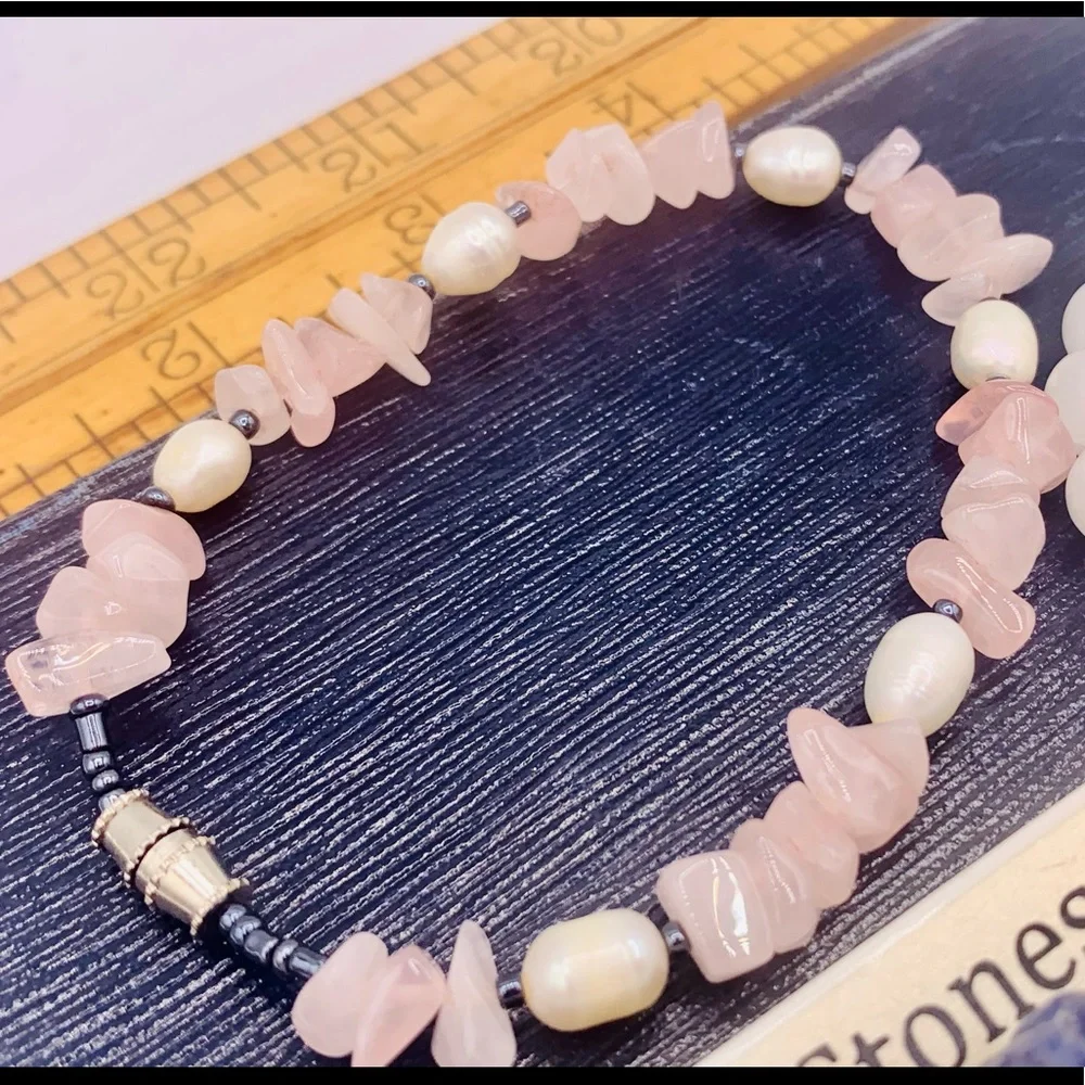 Four gemstone bead bracelets rose quartz amethyst sodalite